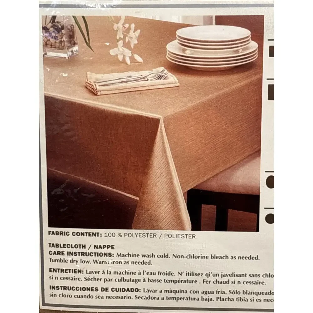 Bed Bath & Beyond Shimmer Tablecloth Gold 52x52” Brand New